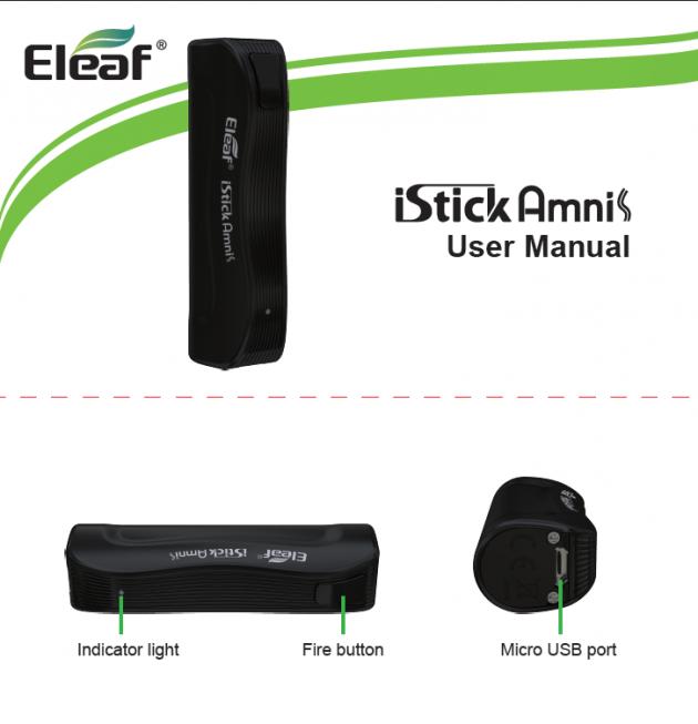 Инструкция Eleaf iStick Amnis+GS Drive
